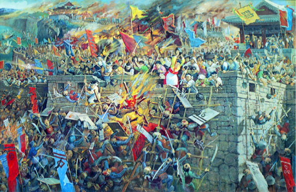 민관군 7만명이 희생된 1593년 제2차 진주성전투 상황도.
